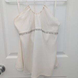 Express 100% silk halter top in ivory size S